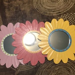 🌸 Flower Mirrors Wall Decor 3-Piece Set 🌸